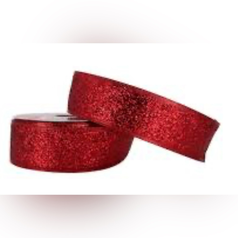 Celebrate it ruby Red wired Glitter Ribbon 1.5" x 30ft.